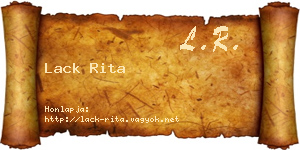 Lack Rita névjegykártya